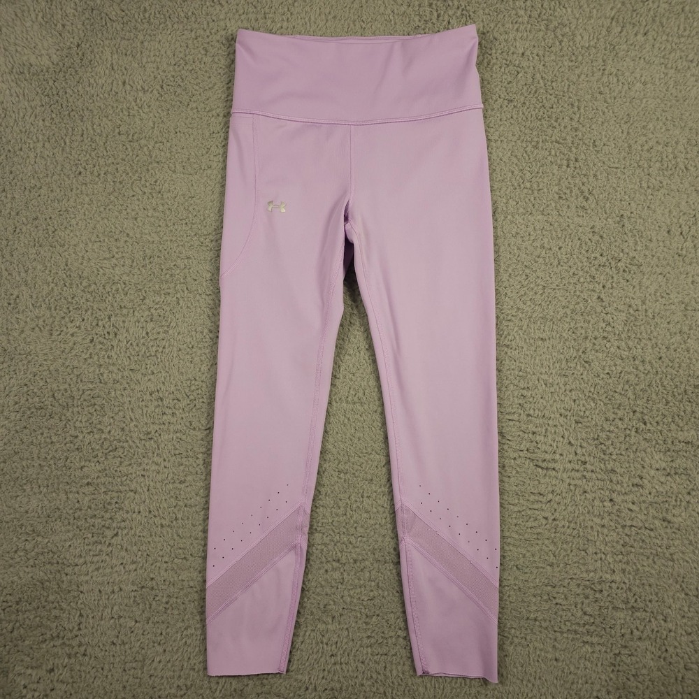 Under Armour Leggings Womens Small Purple Breathelux Vented Ankle Active Gym